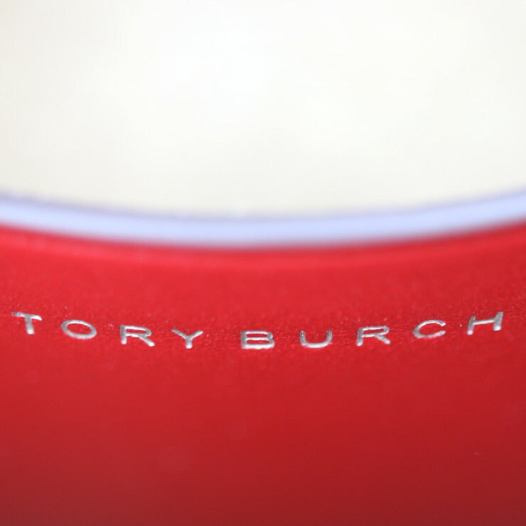 超美品 Tory Burch トリーバーチ 2WAY ミニ トート ハンドバッグ - パテントレザー レッド系 ブラウン シルバー金具 ショルダーバッグ Tモノグラム