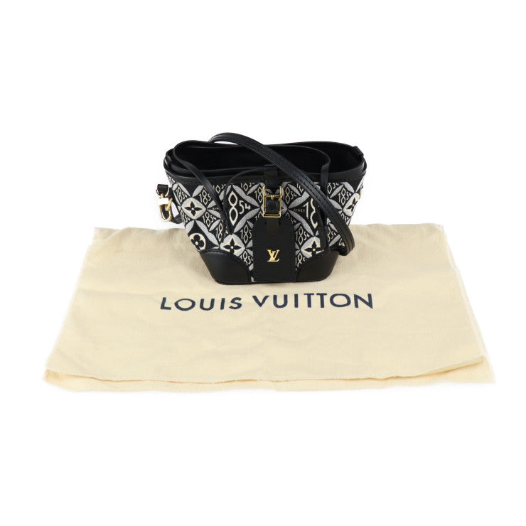 超美品 LOUIS VUITTON ルイ ヴィトン SINCE1854 ノエ パース モノグラム ジャガード ショルダーバッグ M69973 キャンバス レザー ブラック ポシェット ビトン