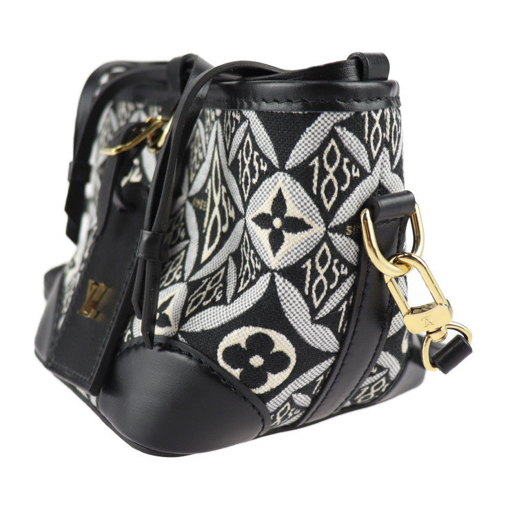 超美品 LOUIS VUITTON ルイ ヴィトン SINCE1854 ノエ パース モノグラム ジャガード ショルダーバッグ M69973 キャンバス レザー ブラック ポシェット ビトン