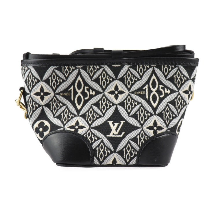 超美品 LOUIS VUITTON ルイ ヴィトン SINCE1854 ノエ パース モノグラム ジャガード ショルダーバッグ M69973 キャンバス レザー ブラック ポシェット ビトン