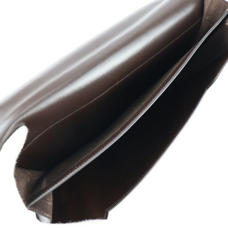 HERMES エルメス ファコ GM 35 クラッチバッグ - ボックスカーフ ダークブラウン系 セカンドバッグ 書類鞄 〇O刻印