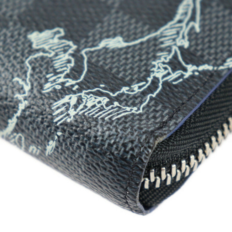 LOUIS VUITTON ルイ ヴィトン ジッピーオーガナイザーNM ダミエグラフィット 長財布 N40204 PVC レザー ブラック×グレー マルチカラー シルバー金具 ラウンドファスナー ビトン プリント