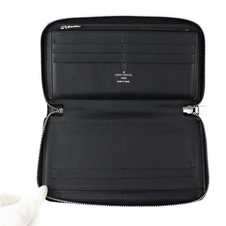 LOUIS VUITTON ルイ ヴィトン ジッピーオーガナイザーNM ダミエグラフィット 長財布 N40204 PVC レザー ブラック×グレー マルチカラー シルバー金具 ラウンドファスナー ビトン プリント