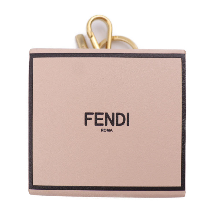 新古未使用展示品 FENDI フェンディ MINIBOX CHARM ミニボックス キーホルダー 7AR917 レザー ローズ ゴールド金具 バッグチャーム キーリング