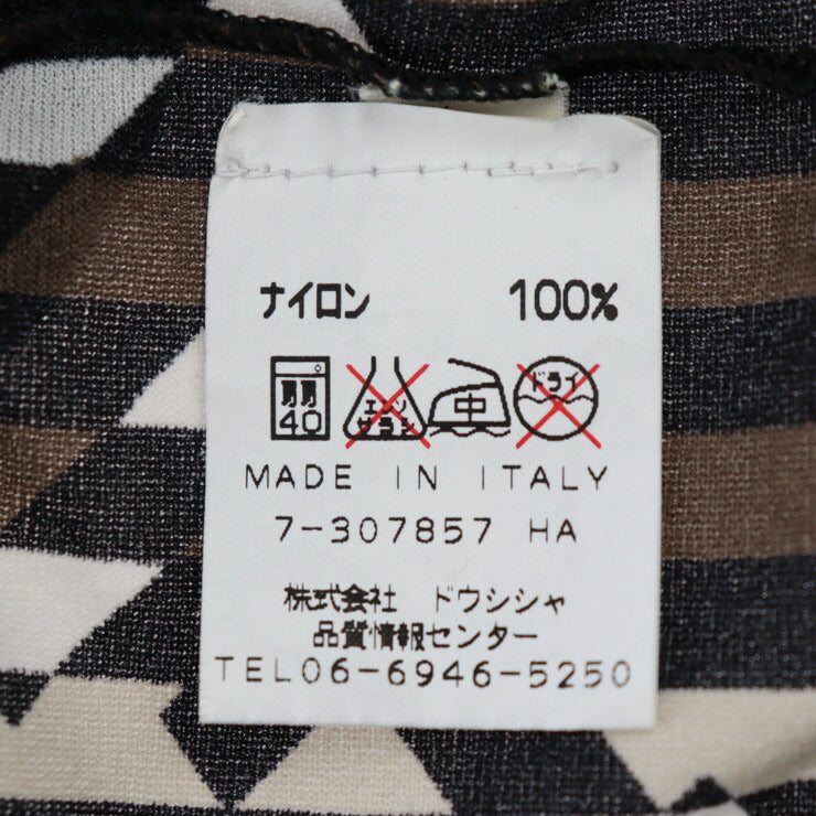 美品 FENDI フェンディ mare ワンピース - 表記サイズ 42 ナイロン ナイロン100％ ブラウン ブラック×べージュ×ホワイト カットソー ノースリーブ Fロゴ ヴィンテージ