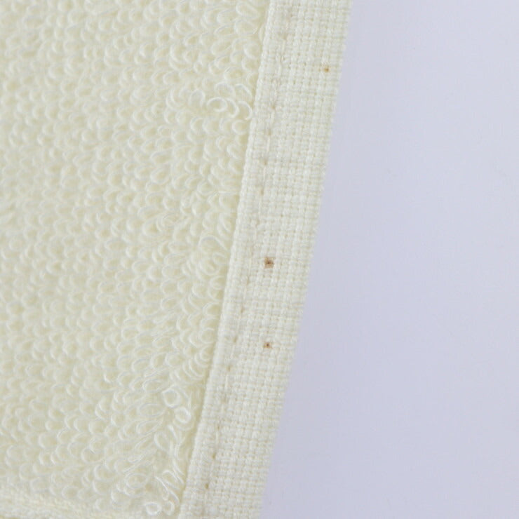 超美品 HERMES エルメス ベビー バスミトン&タオル セット ゆり木馬 タオル - 綿75％ ポリノジック25％ アイボリー ピンク系 ボディータオル シンプル フリンジ