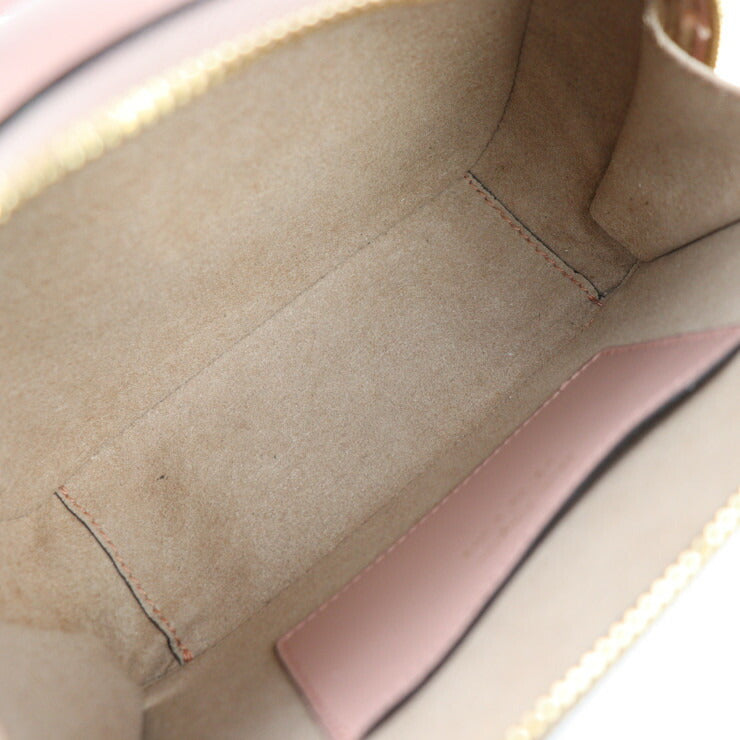 Salvatore Ferragamo サルヴァトーレ フェラガモ ヴァラ ショルダーバッグ 22 E004 カーフレザー ピンクベージュ系 ゴールド金具 2WAY ハンドバッグ ポシェット リボン