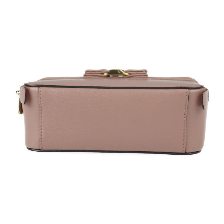 Salvatore Ferragamo サルヴァトーレ フェラガモ ヴァラ ショルダーバッグ 22 E004 カーフレザー ピンクベージュ系 ゴールド金具 2WAY ハンドバッグ ポシェット リボン