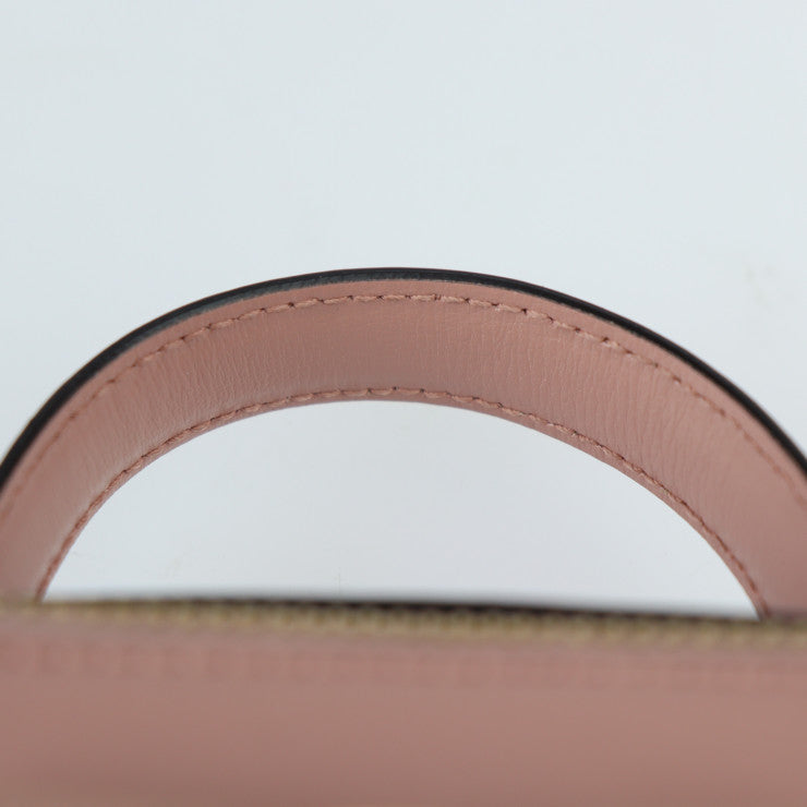 Salvatore Ferragamo サルヴァトーレ フェラガモ ヴァラ ショルダーバッグ 22 E004 カーフレザー ピンクベージュ系 ゴールド金具 2WAY ハンドバッグ ポシェット リボン