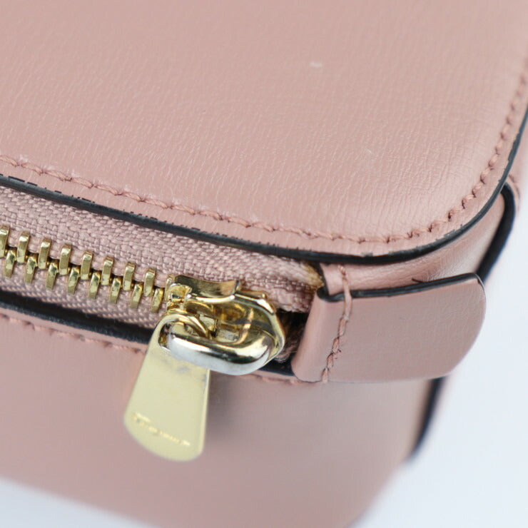 Salvatore Ferragamo サルヴァトーレ フェラガモ ヴァラ ショルダーバッグ 22 E004 カーフレザー ピンクベージュ系 ゴールド金具 2WAY ハンドバッグ ポシェット リボン