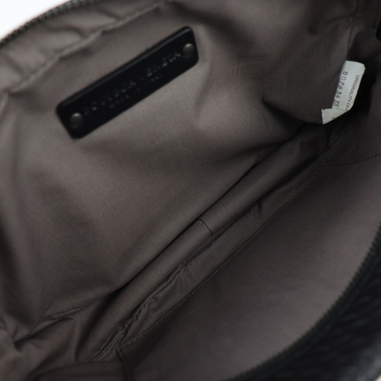 美品 BOTTEGAVENETA ボッテガヴェネタ BELT BAG IN MICRO INTRECCIATO EMBOSSED マイクロイントレチャート ウエストバッグ 547889 カーフレザー ブラック マルチカラー マイクロ イントレッチオ エンボスド ベルトバッグ ボディバッグ