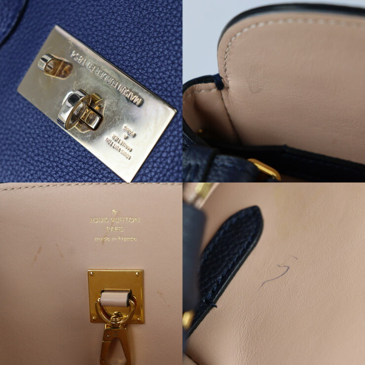 美品 LOUIS VUITTON ルイ ヴィトン ミラMM ハンドバッグ M53948 トリヨンレザー ブルーマリーヌ ゴールド金具 2WAY ターンロック