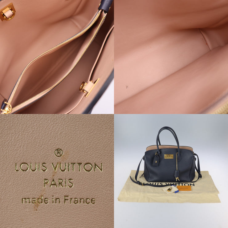 美品 LOUIS VUITTON ルイ ヴィトン ミラMM ハンドバッグ M53948 トリヨンレザー ブルーマリーヌ ゴールド金具 2WAY ターンロック