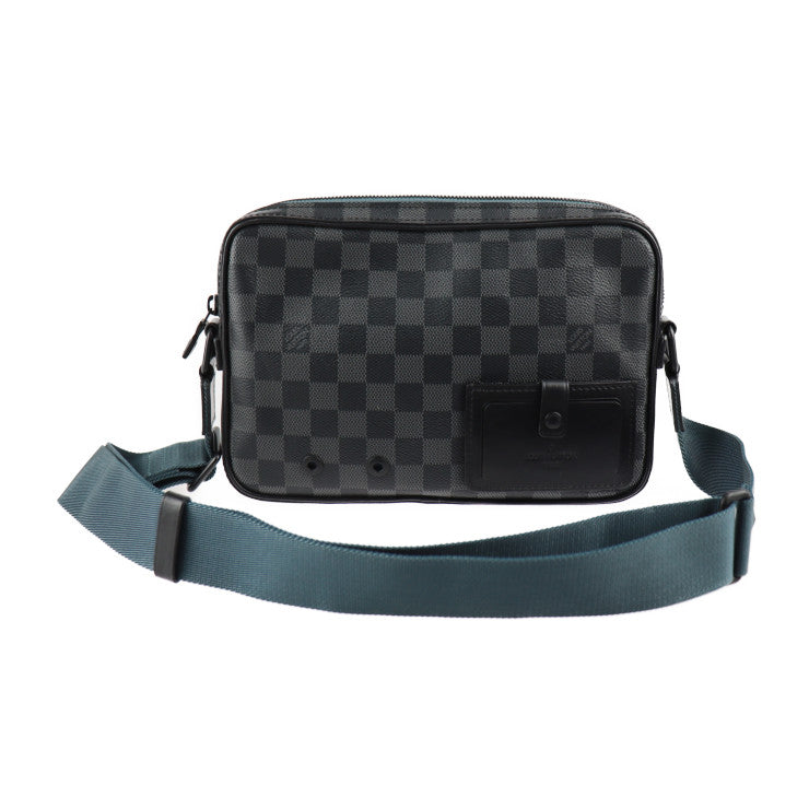 美品 LOUIS VUITTON ルイ ヴィトン アルファ メッセンジャー ダミエグラフィット ショルダーバッグ N40188 PVC レザー ブラック ビトン