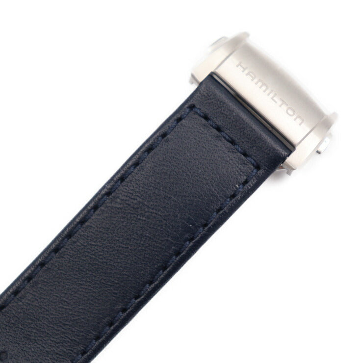 美品 HAMILTON ハミルトン パフォーマー オートクロノ ジャズマスター 腕時計 H36616640 ステンレススチール レザー シルバー ネイビー デイト 裏スケ 自動巻き