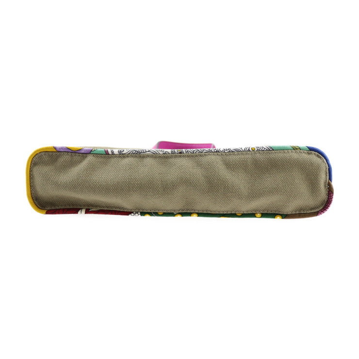 超美品 HERMES エルメス petit h プティアッシュ トートバッグ - コットンキャンバス レザー シルク カーキ系 ピンクパープル系 ハンドバッグ