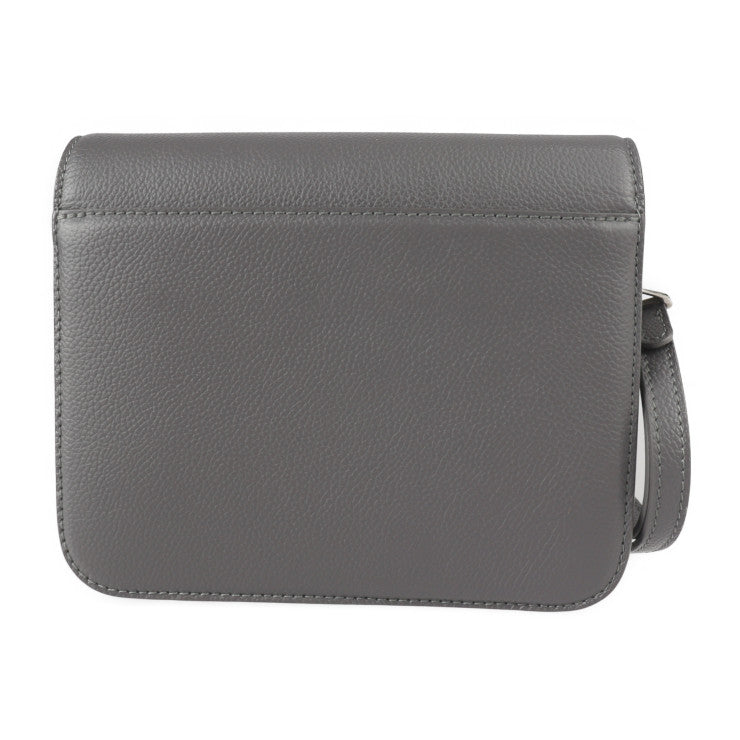 美品 BALENCIAGA バレンシアガ Bロゴ ショルダーバッグ 618156 レザー グレー シルバー金具 リストレット クラッチバッグ 2WAY