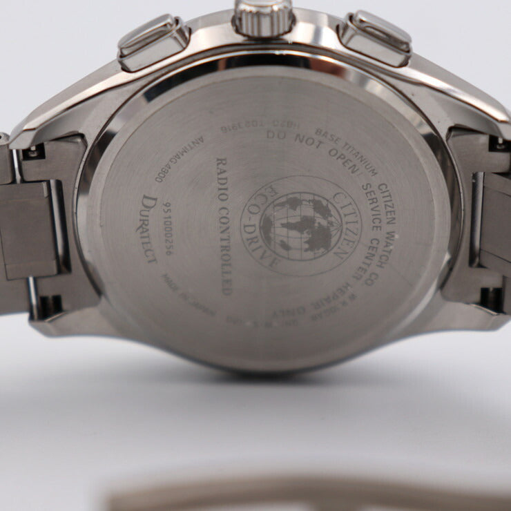 超美品 CITIZEN シチズン EXCEED エクシード 腕時計 AT9110-58E チタン シルバー 黒文字盤 エコドライブ ソーラー電波 H820-T023916