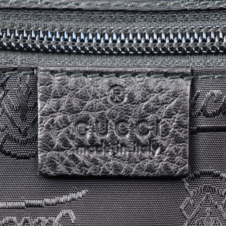 美品 GUCCI グッチ グッチシマ ビジネスバッグ 201480 レザー ブラック シルバー金具 ブリーフケース ハンドバッグ 書類鞄