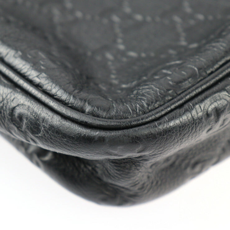 美品 GUCCI グッチ グッチシマ ビジネスバッグ 201480 レザー ブラック シルバー金具 ブリーフケース ハンドバッグ 書類鞄