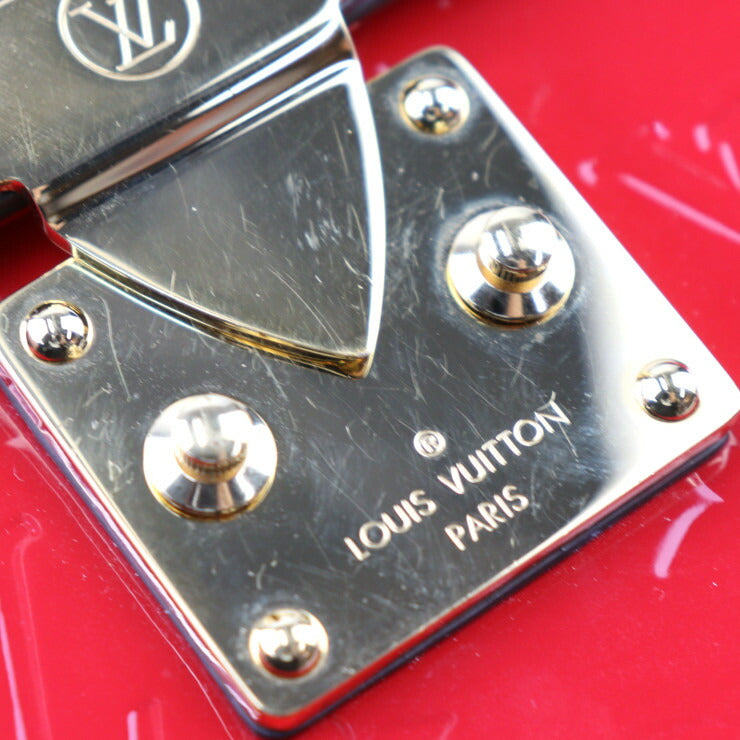 美品 LOUIS VUITTON ルイ ヴィトン スプリング ストリート PM ハンドバッグ M90505 ヴェルニ エピレザー モノグラムキャンバス スカーレット×ブルー×ブラウン ゴールド金具 2WAY ショルダーバッグ