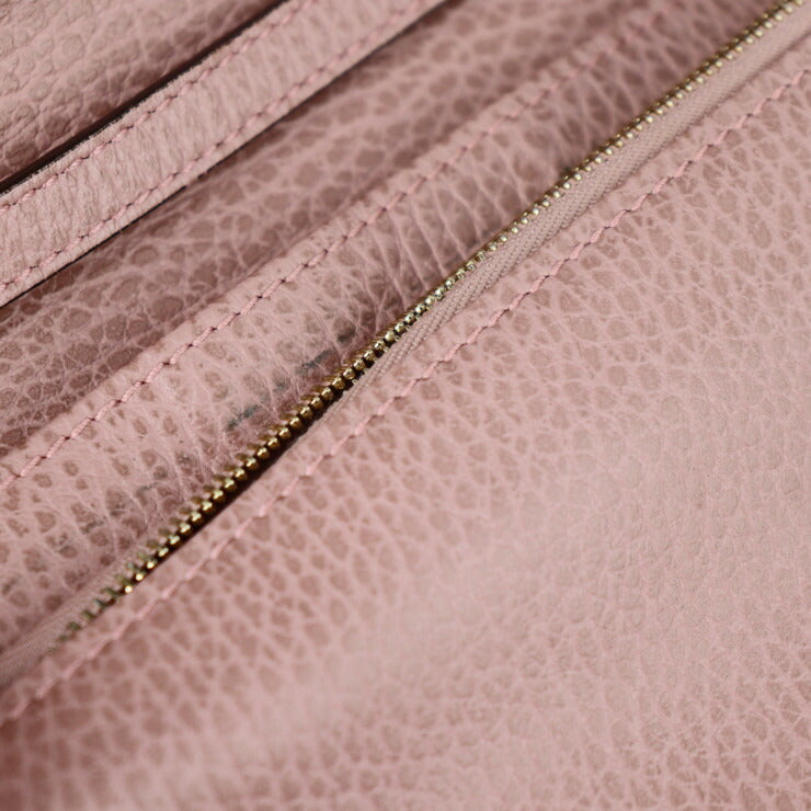 美品 GUCCI グッチ ショルダーウォレット スウィング ショルダーバッグ 368231 カーフレザー ピンク系 ゴールド金具 2WAY クラッチバッグ 長財布
