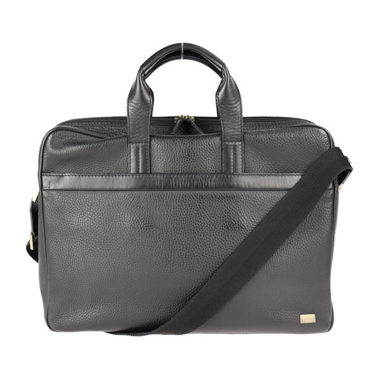 美品 Dunhill ダンヒル CONNAUGHT コンノート ビジネスバッグ レザー ブラック ゴールド金具 Wファスナー 2WAY ショルダーバッグ ブリーフケース