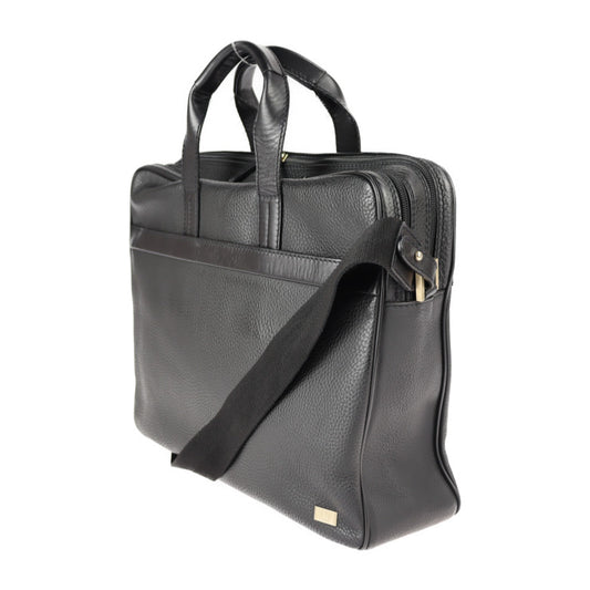 美品 Dunhill ダンヒル CONNAUGHT コンノート ビジネスバッグ レザー ブラック ゴールド金具 Wファスナー 2WAY ショルダーバッグ ブリーフケース