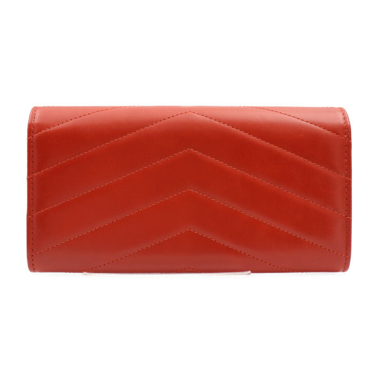 新古未使用展示品 CHANEL シャネル シェブロン 長財布 A81255 レンガ色 ゴールド金具 フラップ かぶせ蓋 ココマーク