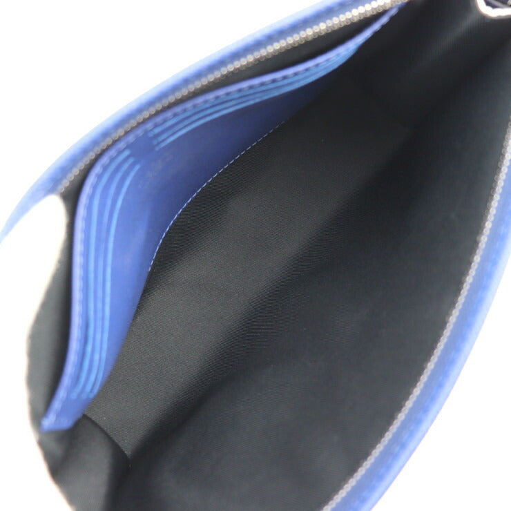 美品 LOUIS VUITTON ルイ ヴィトン ポシェット ヴォワヤージュ MM タイガ セカンドバッグ M30399 レザー コバルト ブルー シルバー金具 クラッチバッグ ポーチ ビトン