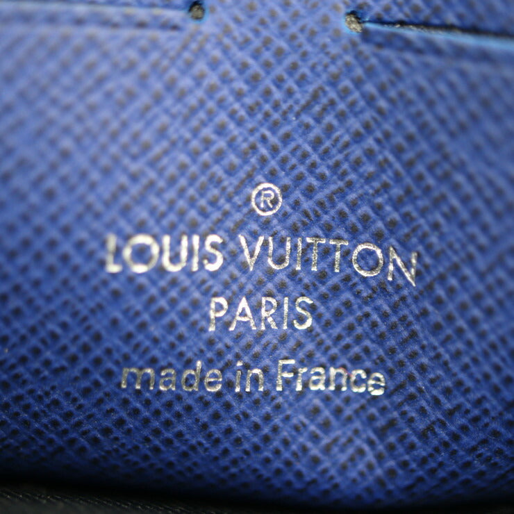 美品 LOUIS VUITTON ルイ ヴィトン ポシェット ヴォワヤージュ MM タイガ セカンドバッグ M30399 レザー コバルト ブルー シルバー金具 クラッチバッグ ポーチ ビトン