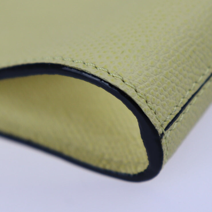 新古未使用展示品 Valextra ヴァレクストラ スリムB トラッコリーナ ショルダーバッグ V5U61 028 カーフレザー ライトイエロー系 ゴールド金具 ポシェット 斜め掛け