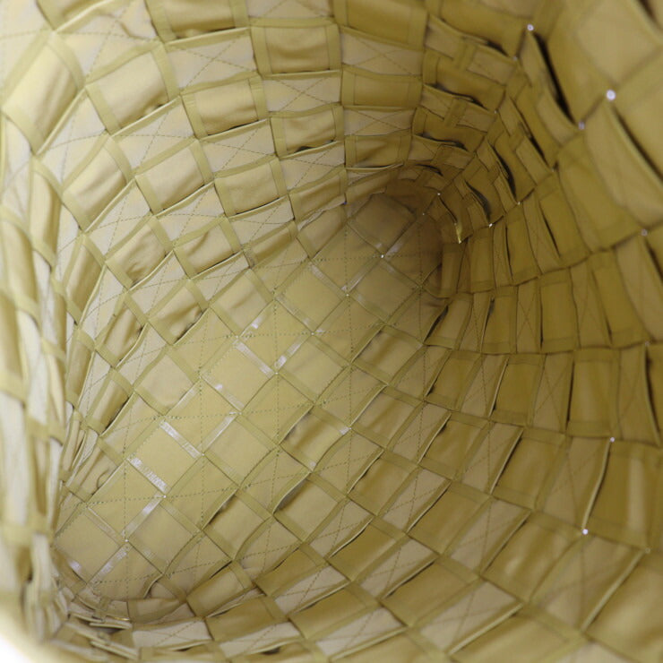 美品 BOTTEGAVENETA ボッテガヴェネタ カセット イントレチャート トートバッグ 629070 レザー イエロー