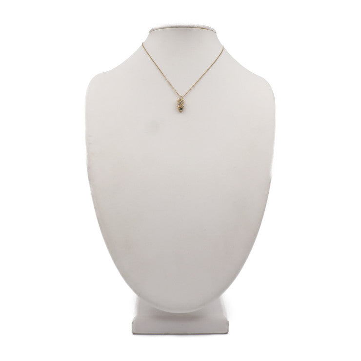 美品 Christian Dior クリスチャンディオール ネックレス ネックレス メタル ラインストーン ゴールド クリア グリーン CDロゴ カラーストーン ペンダント