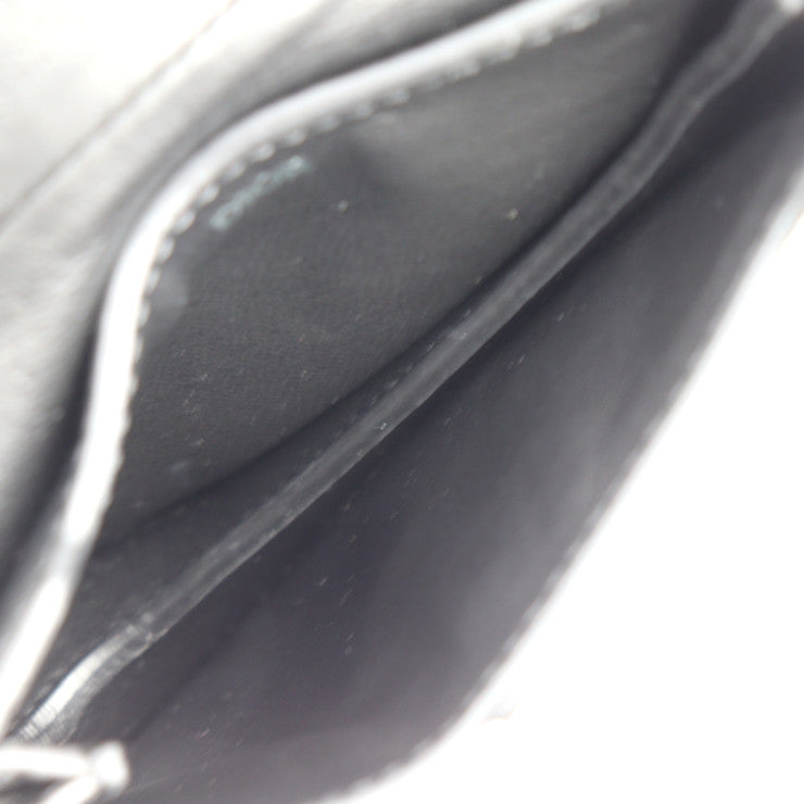 超美品 Christian Dior クリスチャンディオール SADDLE POACH サドルポーチ コインケース - レザー ブラック シルバー金具 アクセサリーポーチ キーリング バッグチャーム 小物入れ