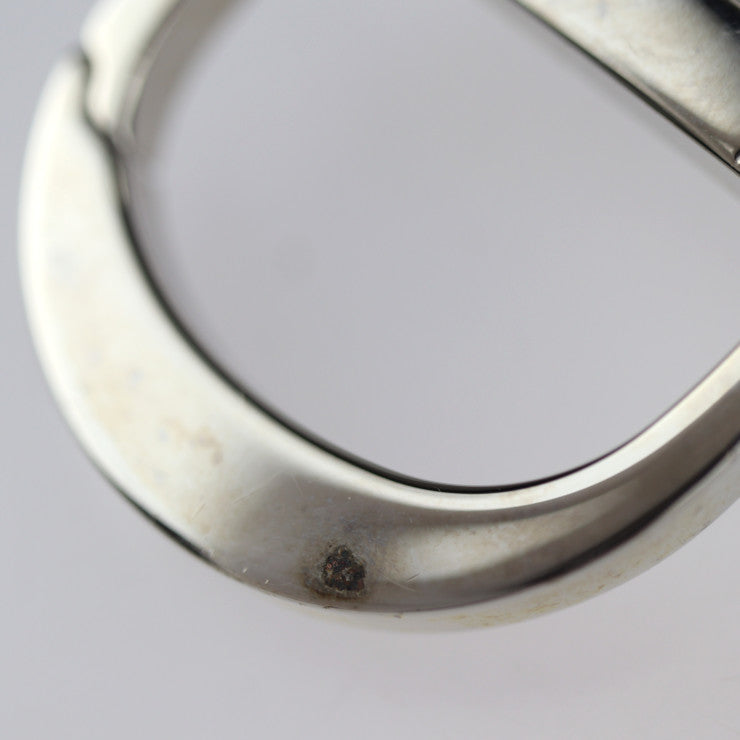 超美品 Dior ディオール SADDLE POACH サドルポーチ コインケース - レザー ダークネイビー シルバー金具 アクセサリーポーチ キーリング バッグチャーム 小物入れ