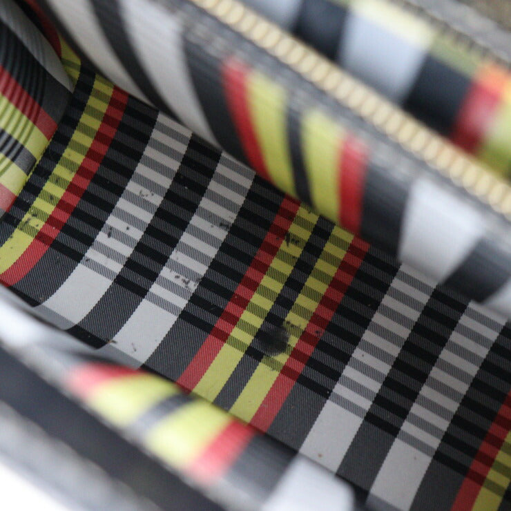 BURBERRY バーバリー ミニ ポケットバッグ ハンドバッグ レザー ナイロンキャンバス レッド ブラック マルチカラー ゴールド金具 チェック柄 2WAY ショルダーバッグ