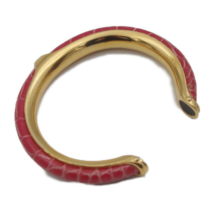 HERMES エルメス アクセサリー ブレスレット - クロコダイル メタル ピンク ゴールド ナロー Cバングル カフブレス