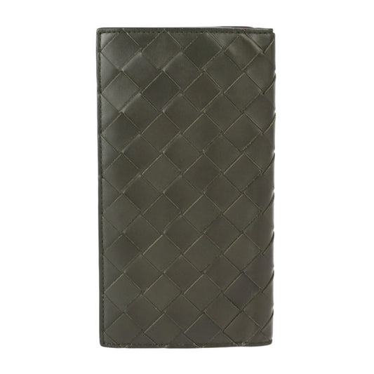 美品 BOTTEGAVENETA ボッテガヴェネタ イントレチャート 二つ折り財布 635567 レザー ブラック ピンク 札入れ 長財布