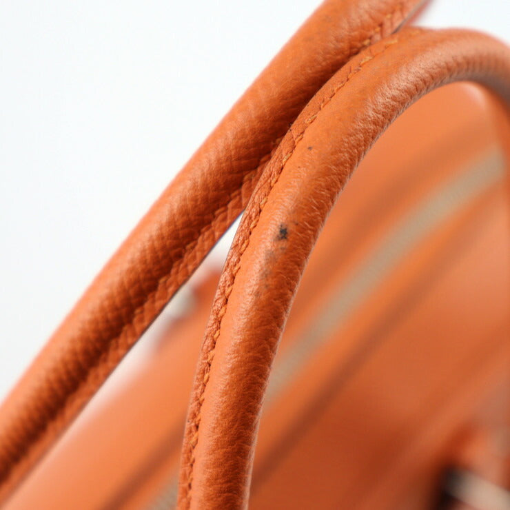 美品 HERMES エルメス プリュムエラン 28 ハンドバッグ - ヴォーエプソン オレンジ シルバー金具 □Q刻印