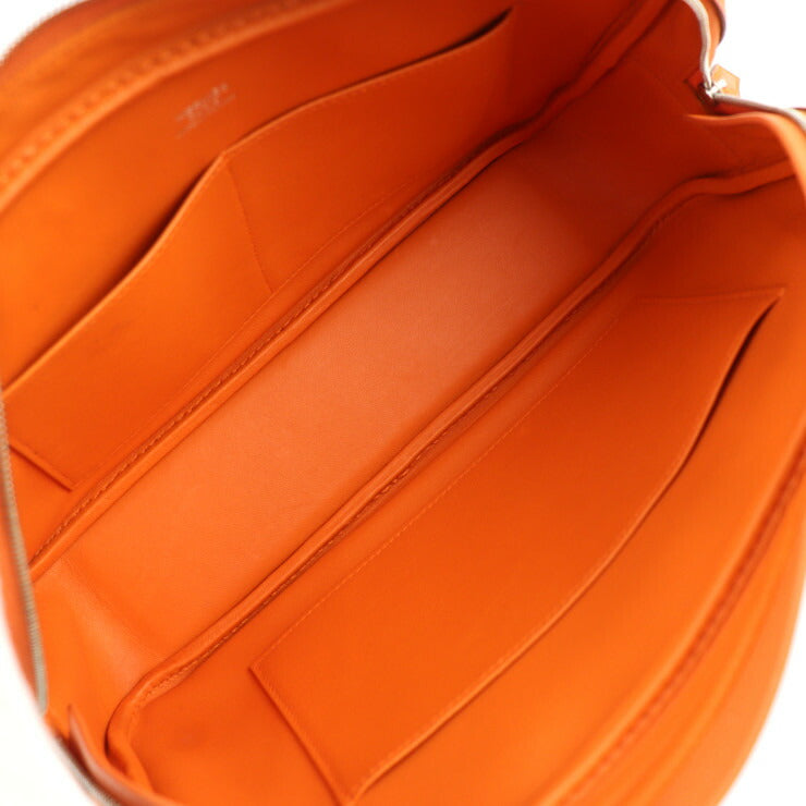 美品 HERMES エルメス プリュムエラン 28 ハンドバッグ - ヴォーエプソン オレンジ シルバー金具 □Q刻印