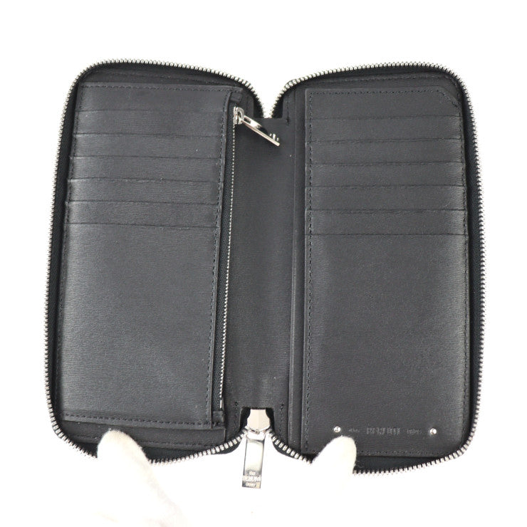 新古未使用展示品 Berluti ベルルッティ イタウバ バーティカル ロングジップウォレット 二つ折り財布 225441 カーフレザー ブラック シルバー金具 ラウンドファスナー 長財布