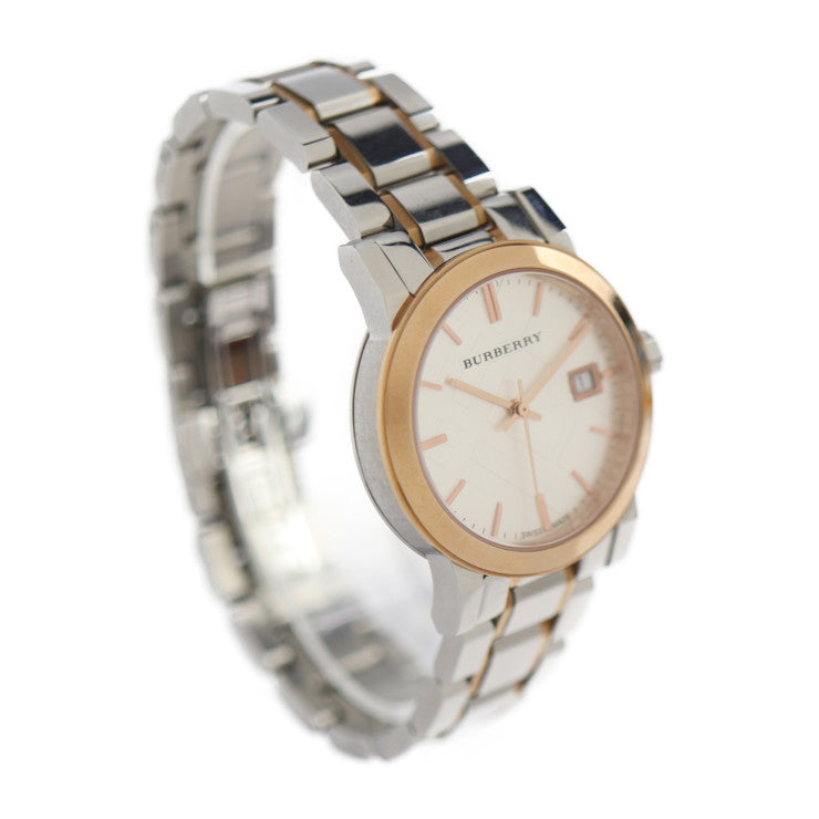 超美品 BURBERRY バーバリー THE CITY 腕時計 BU9105 ステンレススチール シルバー ローズゴールド クオーツ QZ コンビ