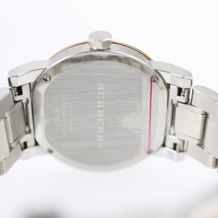 超美品 BURBERRY バーバリー THE CITY 腕時計 BU9105 ステンレススチール シルバー ローズゴールド クオーツ QZ コンビ