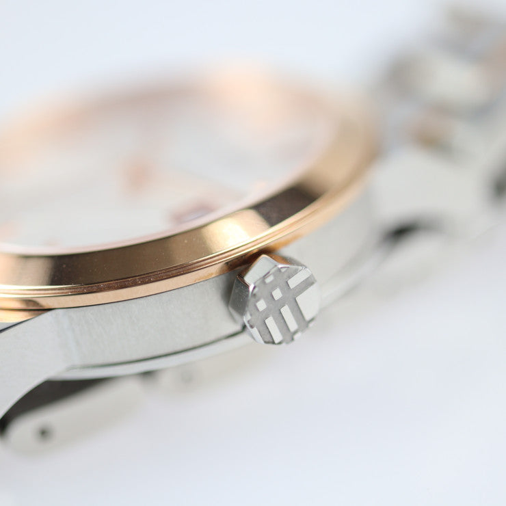 超美品 BURBERRY バーバリー THE CITY 腕時計 BU9105 ステンレススチール シルバー ローズゴールド クオーツ QZ コンビ