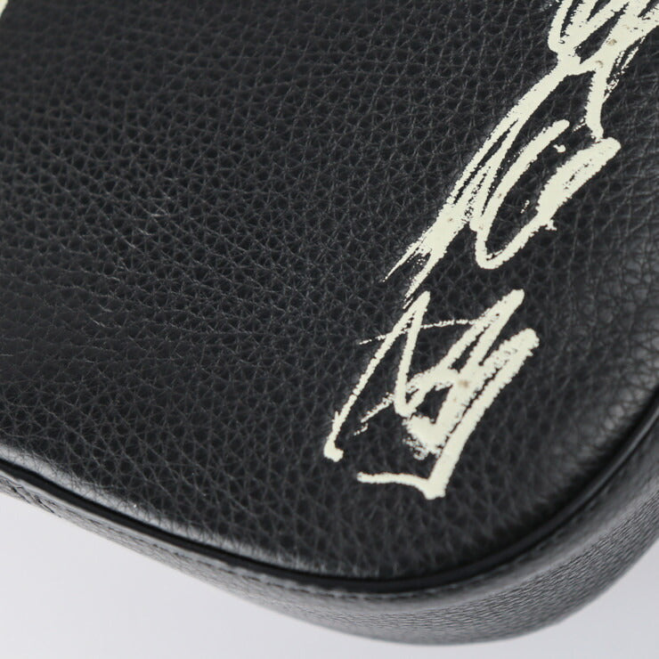 美品 COACH コーチ バスキア コラボ ショルダーバッグ C5663 レザー ブラック マルチカラー ゴールド金具 2WAY クロスボディ ハンドバッグ ポシェット