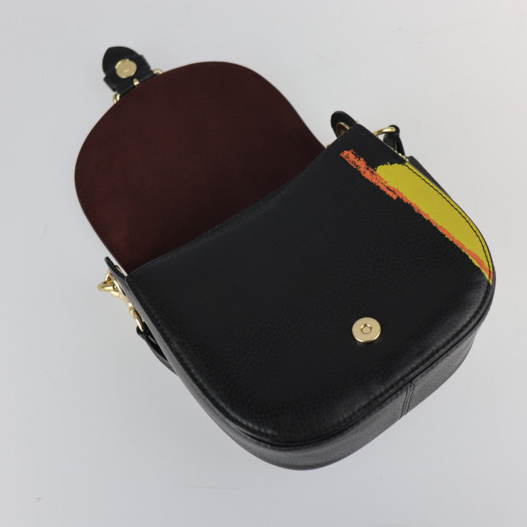 美品 COACH コーチ バスキア コラボ ショルダーバッグ C5663 レザー ブラック マルチカラー ゴールド金具 2WAY クロスボディ ハンドバッグ ポシェット