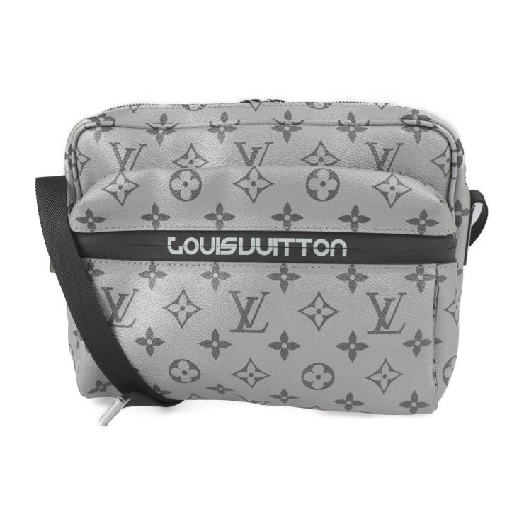 美品 LOUIS VUITTON ルイ ヴィトン メッセンジャーPM モノグラム リフレクト ショルダーバッグ M43859 PVC レザー シルバー ブラック 2018年日本限定 ビトン