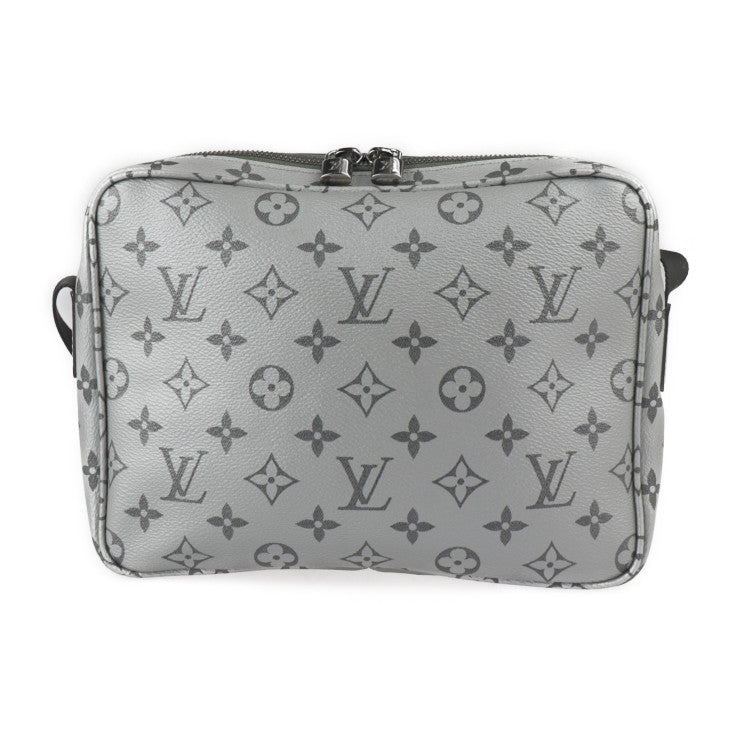 美品 LOUIS VUITTON ルイ ヴィトン メッセンジャーPM モノグラム リフレクト ショルダーバッグ M43859 PVC レザー シルバー ブラック 2018年日本限定 ビトン