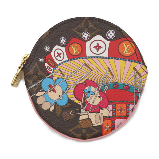美品 LOUIS VUITTON ルイ ヴィトン ポルトモネ ロン ヴィヴィエンヌ モノグラム コインケース M69757 PVC レザー ブラウン マルチカラー ゴールド金具 小銭入れ ビトン
